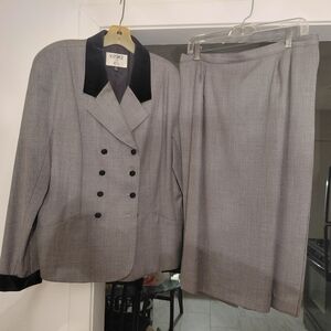Kasper Gray Blazer and Skirt Set